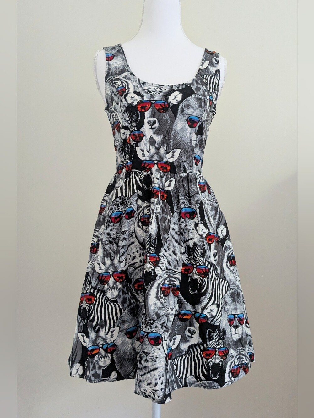 Retrolicious Safari Animal Print Sunset Sunglasses Dress XS - Made In USA